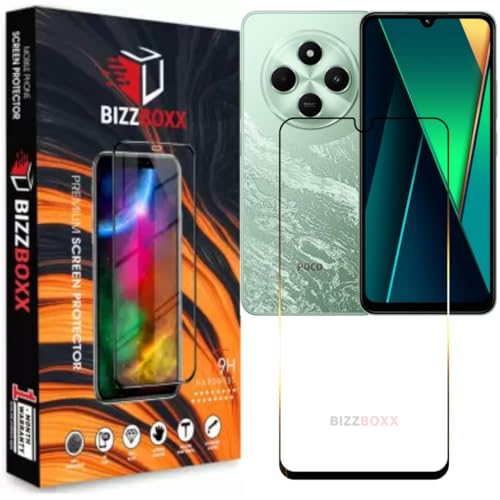 Image of Compatible With POCO M7 5G Tempered Glass Screen Protector Guard With Precise Edges - High Definition, Easy Install, Anti-Fingerprint Screen Guard (POCO M7, 6.88 inch) - Pack of 1