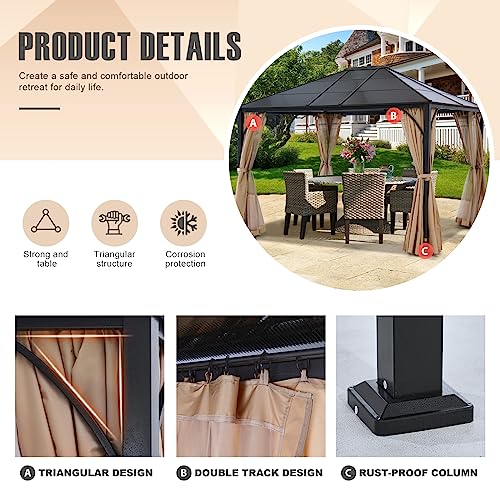 Abccanopy 2USVC0124A24TC59BHFS Single Roof Outdoor Hardtop Gazebo 10X12 thumb #6