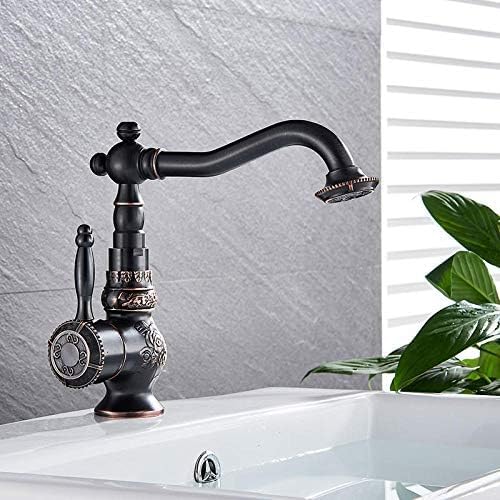 Mitigeur de luxe en laiton antique ORB robinet haut rotatif pour salle de bains