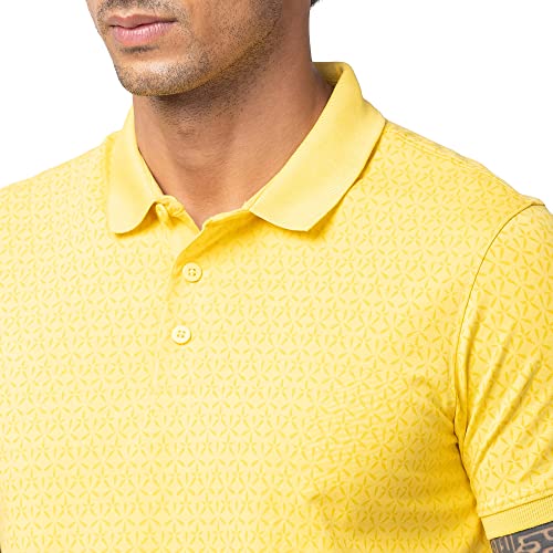 Image of Spykar Men's Slim Fit Polo Neck Half Sleeve Solid Casual T-Shirt