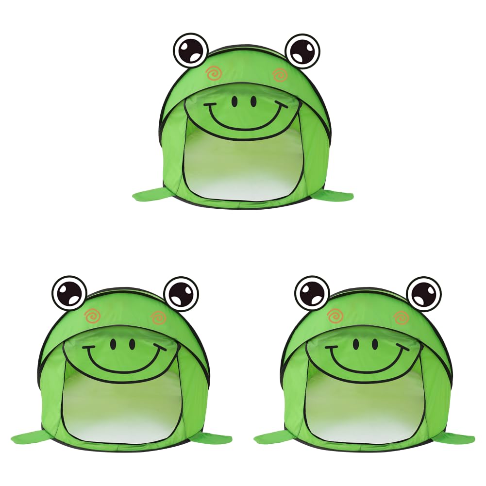 Kids Frog Cartoon Anti Mosquito Mesh Vent Instant Pop Up Namiot Zabawki | Dziecięca żaba z kreskówek przenośny namiot z siatką przeciw komarom wiatr i szybki wyskakujący zestaw dla dzieci