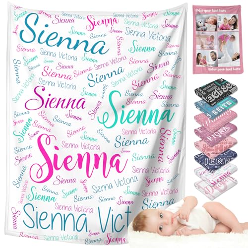 Fadace Custom Blanket Personalized Blanket for Kids Customized Baby Blankets with Name Girl Boy Adults Christmas Birthday Valentines Day Gift 30