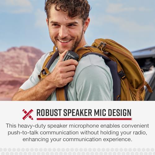 Image of Cobra Shoulder Speaker Microphone - Speaker Mic with Push-to-Talk Button for Cobra Two-Way Radios with 2.5mm Plug