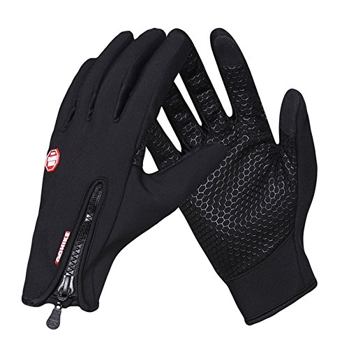IBuyi Unisex Invierno a Prueba de Viento Guantes térmicos para Ciclismo Esquí Caza Escalada Racing Camping - Antideslizantes Guantes de la Pantalla táctil para el Deporte al Aire Libre (XL)