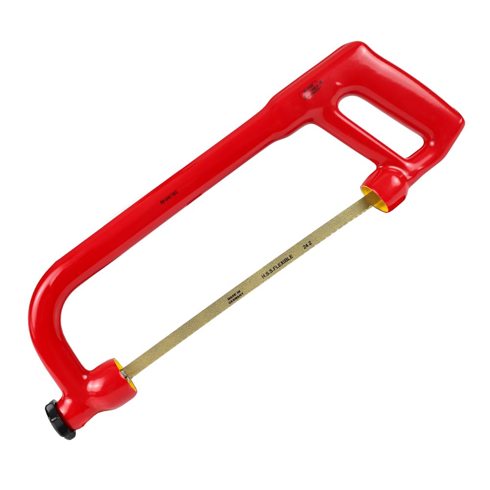 WETEC Seghetto per metallo, completamente isolato, 1000 V (seghetto per seghetto, seghetto per metallo, seghetto a mano VDE), lunghezza: 460 mm/prova: 10.000 V/marchio di controllo: 1000 V