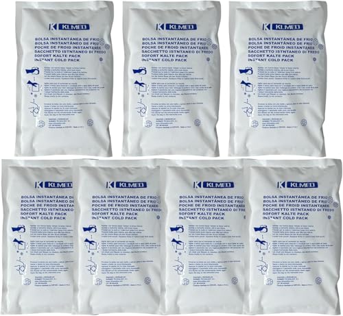 Bolsa de Frío Instantáneo Aplicación Inmediata 7 unidades | Bolsas Instantáneas Hielo para Lesiones Un Solo Uso Compresas de Frío Multiusos