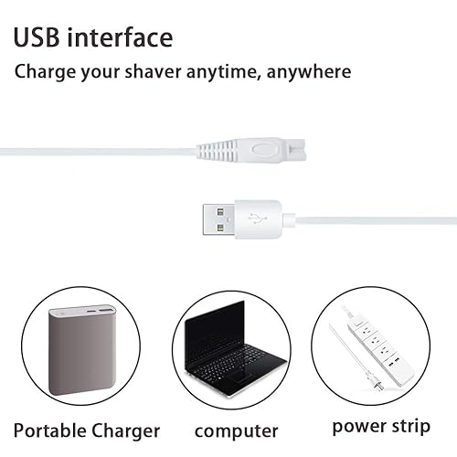 Miniatura 2 de Cargador de afeitadora para acabado táctil impecable cuerpo recargable señoras cable de alimentación 5 V cargador de reemplazo USB mujeres Trimmer