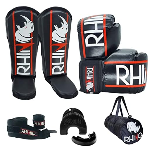 Kit Completo Muaythai e Kickboxing Rhino by Spank para Iniciantes (16oz)