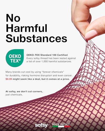 Image of sofsy Italian-Made Soft Fishnet Stockings for Women