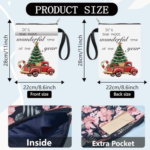 CRASPIRE Christmas Tree Car Protector Words Book Cover With Zipper and Extra Sleeve Pocket - Image 3