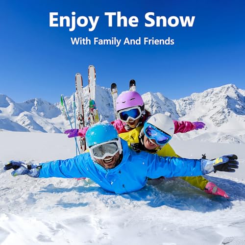 Image of Ski Gloves,Snow Gloves Waterproof Winter Warm Cold Weather Touchscreen Gloves for Parent& Child Kids Skiing,Snowboarding