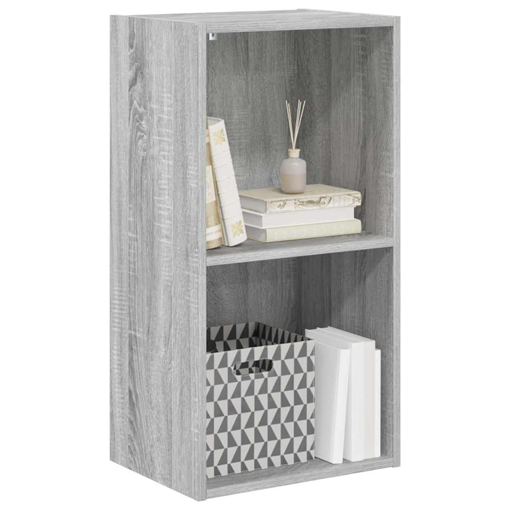 Libreria grigio Sonoma, 40 x 30 x 77 cm, in legno con scomparti aperti, stabile scaffale da ufficio e scaffale per documenti, per soggiorno, studio e corridoio