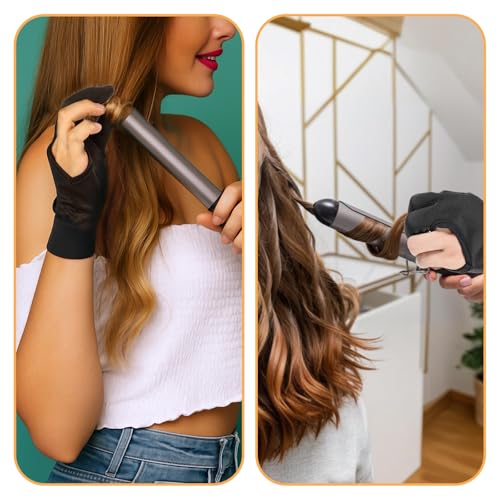 2 pcs heat resistant gloves for hair styling three-finger professional curling iron barber glove reusable hair dye heat protector gloves proof sublimation for curling wand flat iron hot-air brush