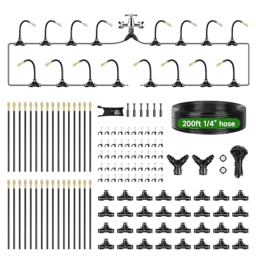 200FT 1/4" Drip Irrigation System, Garden Watering System Kit