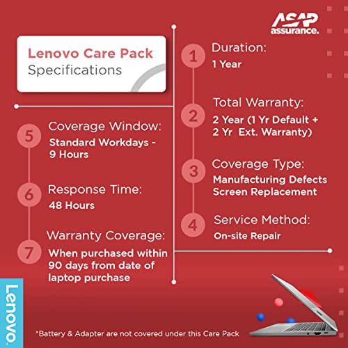 Image of Lenovo Branded 1 Year Extended Warranty for Select Lenovo Laptops (Email Delivery, No Physical Kit)