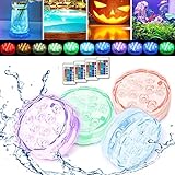  COOLEAD LED Luz Sumergible Piscina Acuario Luz Subacuática de Baño Impermeable Lámpara Control Remoto Bajo El Agua Luces para Estanque Tanque de Peces Jarrón Jardín Boda Navidad Fiesta Decoración