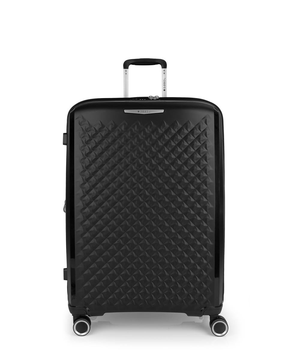 Gabol | Duża walizka rozszerzalna Queens sztywna o pojemności do 109,6 l, Czarny (Black)