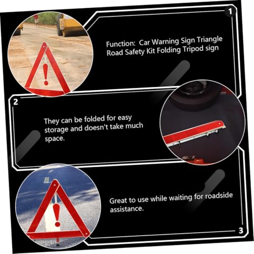 Triangle de sécurité auto : kit de 4 réflecteurs d'urgence pour panne sur route - 3