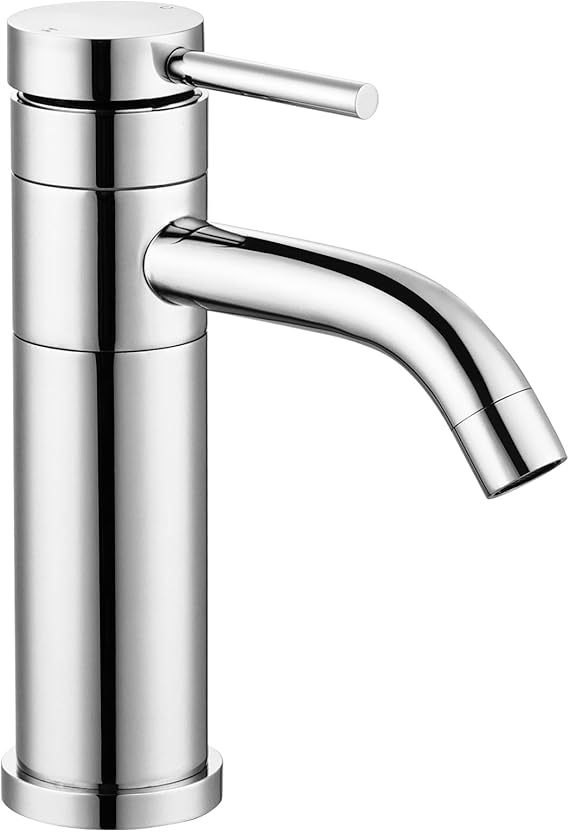 Peppermint Bathroom Sink Taps with Swivel Spout, Basin Mixer Tap Monobloc Single Lever Hot and ...