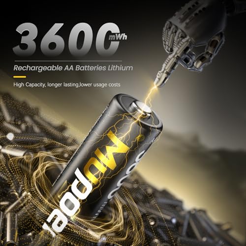 Rechargeable AA Lithium Batteries with Box 3600mWh,1.5V Lithium AA Batteries for Blink,8 Pack Double A Battery High Capacity,Long Lasting Pilas Recargables Aa Li-ion Battery for Xbox Solar Light - Image 3