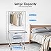 pijopang Heavy Duty Wire Laundry Cart, Steel Frame with Double Pole Rack Commercial Laundry Basket Industrial Bumper Clean Wheel System Casters