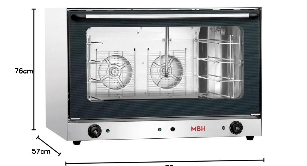 MBH - Electric industrial convection oven 60 x 40 cm for the hotel and bakery industry. Professional bread oven with 4 trays of 60 x 40 cm for pastries and pastries.