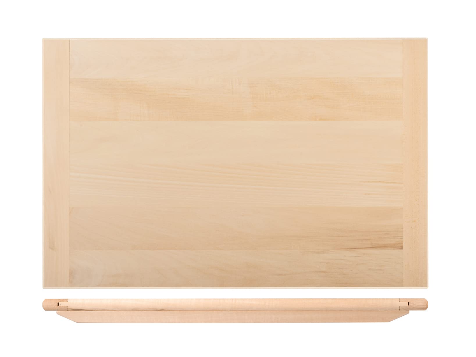 Tabla De Madera De Abeto Para Amasar Pasta - 70x40x1.8 Cm, Con Escalón Integrado - Fabricada En Italia, Ideal Para Pasta, Pizza Y Repostería