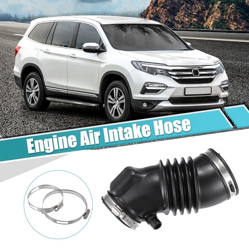 Uxcell A23080800UX0177 Air Cleaner Intake Hose With Stainless Steel Hose Clamps For Honda Pilot 2009-2015 Black thumb #1
