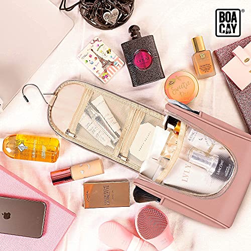 BOACAY Small Hanging Travel Toiletry Bag for Women and Men, Makeup Bag, Bathroom & Shower Organizer Kit for Accessories, Cosmetics, Travel Essentials - Thumbnail 7