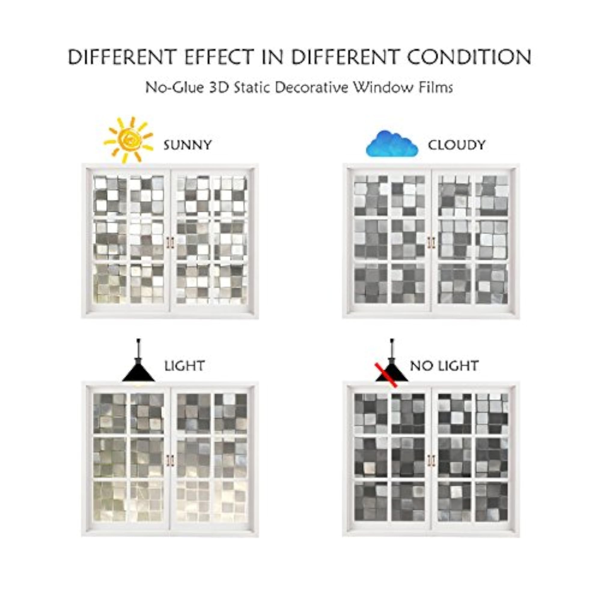 Window Film 3D Static Privacy Decoration Self Adhesive