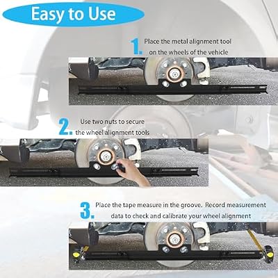 Ertuohg Wheel Alignment Tool, Toe Alignment Tool Plate, Toe Plates Wheel Alignment Tool, Car DIY Toe Alignment Tool, Wheel Alignment Tools Kit for Easy Storage, Metal