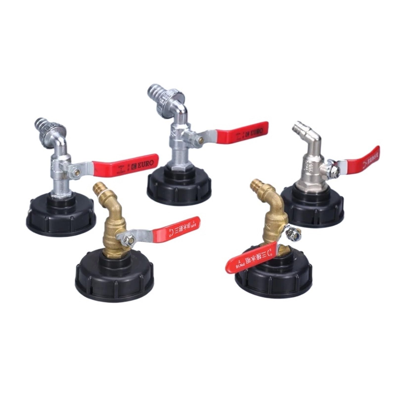 Adapter do kranu do zbiornika IBC, grube złącze gwintowane 1/2" 3/4" części zamienne do metalowego i mosiężnego kranu (żółty)