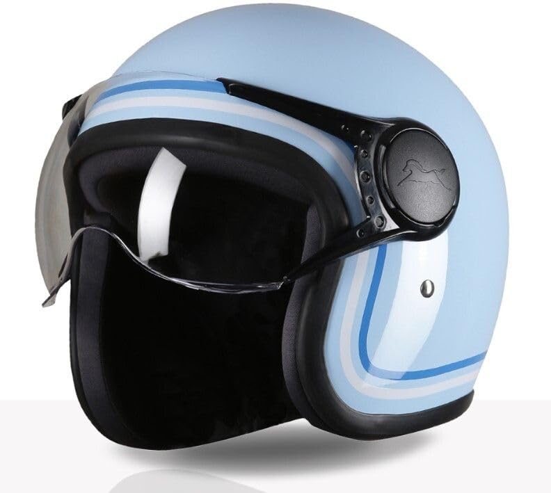 Image of TVS MissFit Women's Open Face Helmet | Lightweight Shell | Pastel Colors Designed Exclusively for Women | Extreme Comfort Fit for Girls | Clear Visor | DOT & ISI Certified