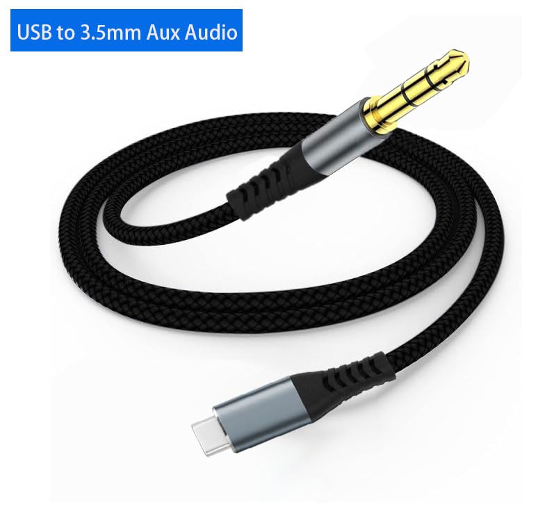 Cable tipo C a audio auxiliar de 3,5 mm para escuchar música del móvil en el coche 2m 2