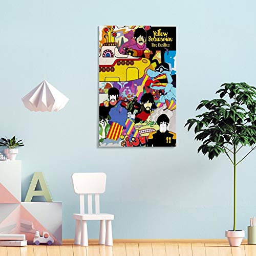 TIANDOU Posters The Beatles Yellow Submarine Impression sur toile pour décoration de chambre familiale moderne 60 x 90… - Les Beatles, Paul McCartney, John Lennon, RIngo Starr, George Harrison TIANDOU Posters The Beatles Yellow Submarine Impression sur toile pour décoration de chambre familiale moderne 60 x 90… – Image 5