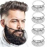 Lusofie 100Pcs Disposable Beard Net Elastic Breathable Beard Covers Honeycomb Nylon Beard Nets For Kitchen Restaurant Laboratory Food Service Worker (18