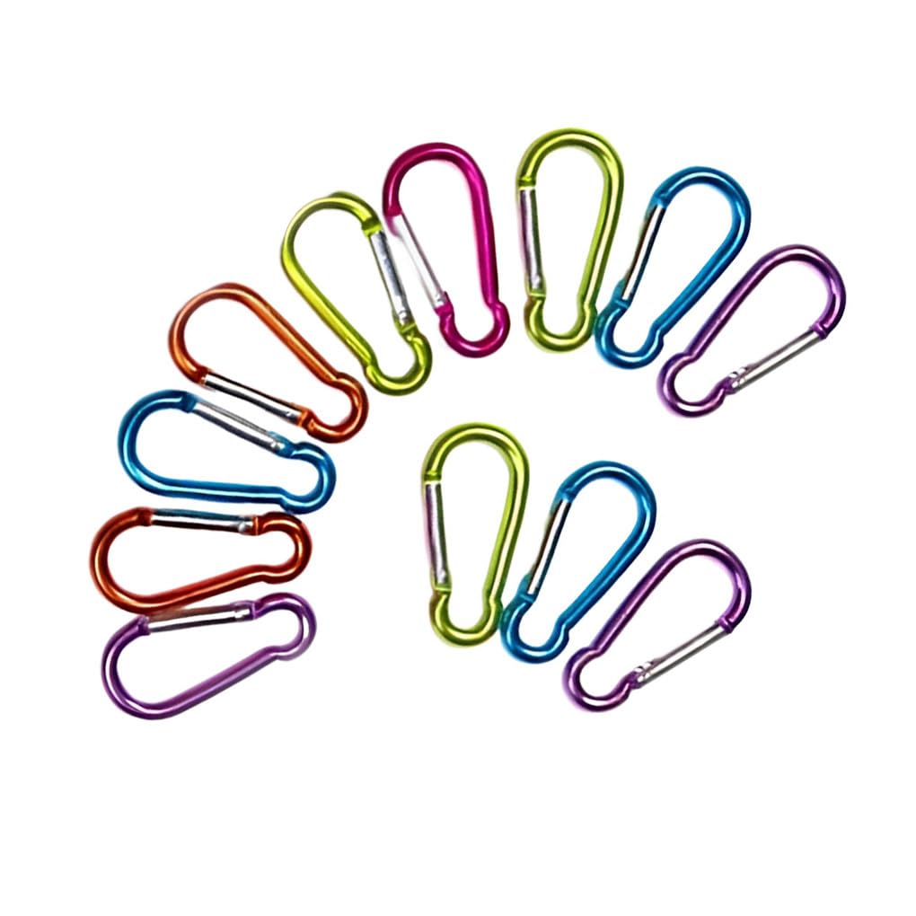 Boucle en Alliage d'aluminium 12 pièces, Porte-clés d'escalade en Forme de D, Mousqueton à Pression de Survie, Outils matériels pour l'alpinisme