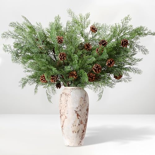 FineCheer 12 Pcs 39 Inch Christmas Artificial Pine Branches with