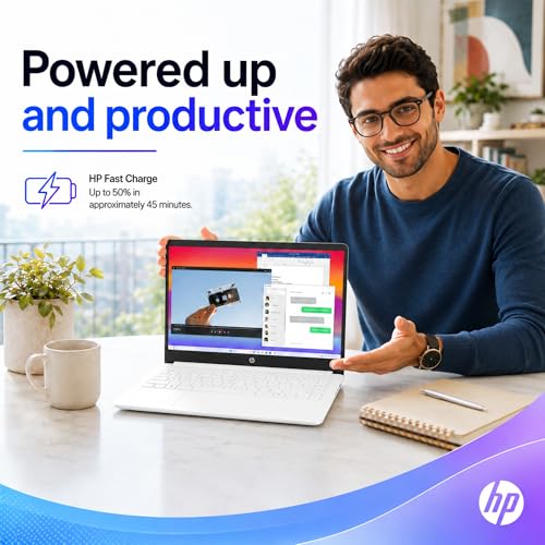 Image of HP 15.6 inch Laptop with Microsoft 365-1.1TB Storage - 8GB Memory - Intel Inside | Anti-Glare Display, 128GB SSD and 1TB Cloud Storage, 4-Cores CPU, Fast Charge and 12hrs Battery, no Mouse