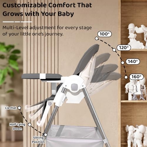 Image of StarAndDaisy Galaxy Star High Chair for Baby 6 Months to 5 Years / 6 in 1 Baby Feeding Chair with 7 Level Height Adjustment / 3 Mode Seat Adjustment /Baby High Chair with One Click Fold