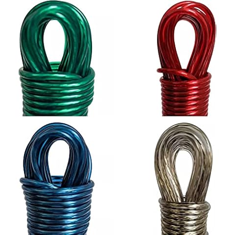 50m Washing Line Rope Metal Core Laundry Clothes Lines Thick Strong Plastic PVC Cover for Clothes Drying Garden Outdoor Use - Assorted Colors Cover