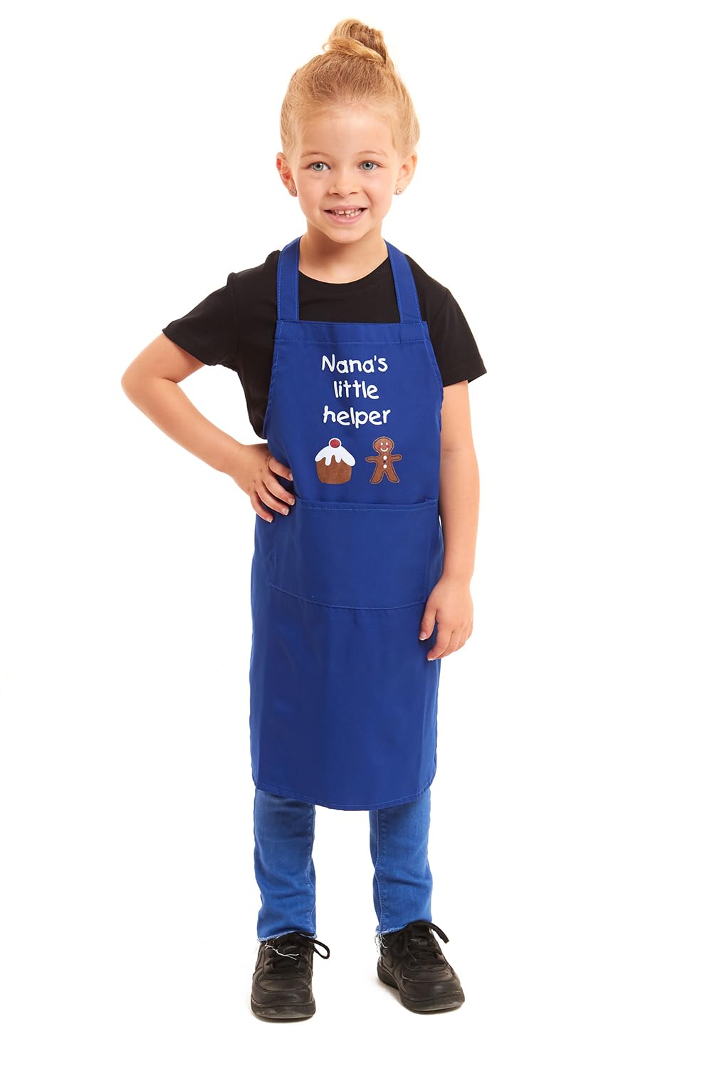 Tesmark Nana's Little Helper Apron for Kids Ideal for Cooking Baking Painting Pottery Drawing Culinary Kitchen and Craft Activities Perfect for Junior Artists and Chefs (Blue)