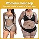 IKOPFLN 1 Stück Fischnetz Oberteile für Damen Sexy Durchsichtige Dessous T-Shirt Kleid Festival Outfit Langarm Netz Tops, Netzoberteil Damen, Netzshirt Damen, Schwarz