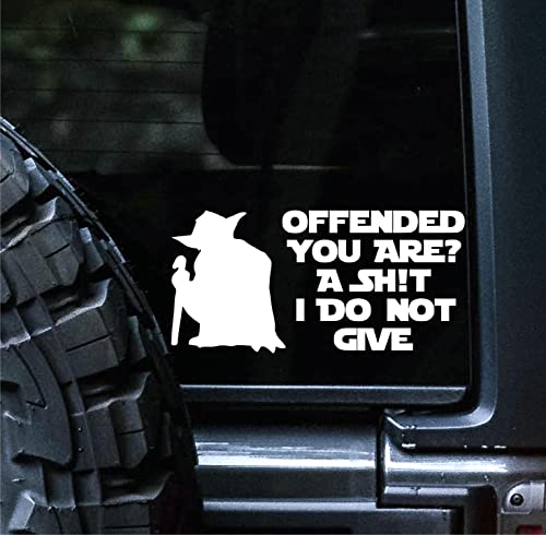 Sunset Graphics & Decals Offended You are A Shit I Do Not Give Decal Vinyl Car Sticker Funny | Cars Trucks Vans Walls Laptop | White | 7 inches | SGD000298