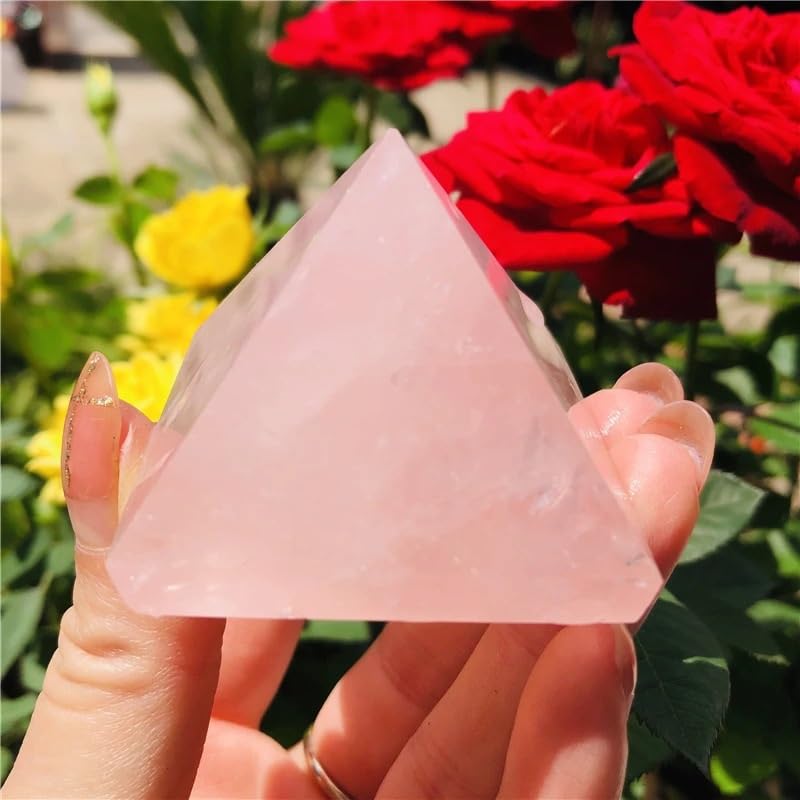 Pyramide en quartz rose 35-40mm | Pierre de cristal Feng Shui naturelle