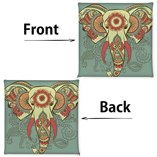 Chair Pads Ethnic Elephant Print Chair Cushions Durable Fabric Chair Pillow, Comfort Softness Seat Cushion For Dining/Office Chair, Thicken Chair Padding For Refurbishment 16X16 In #TOP5