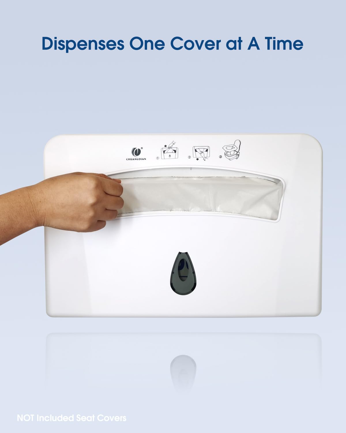 Dispensador de fundas para asiento de inodoro CHUANGDIAN, montado en pared, blanco