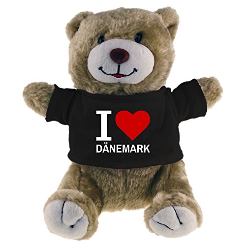 Multifanshop u0096 Oso de peluche clásico I Love Dinamarca, beige u0096 Peluche de peluche