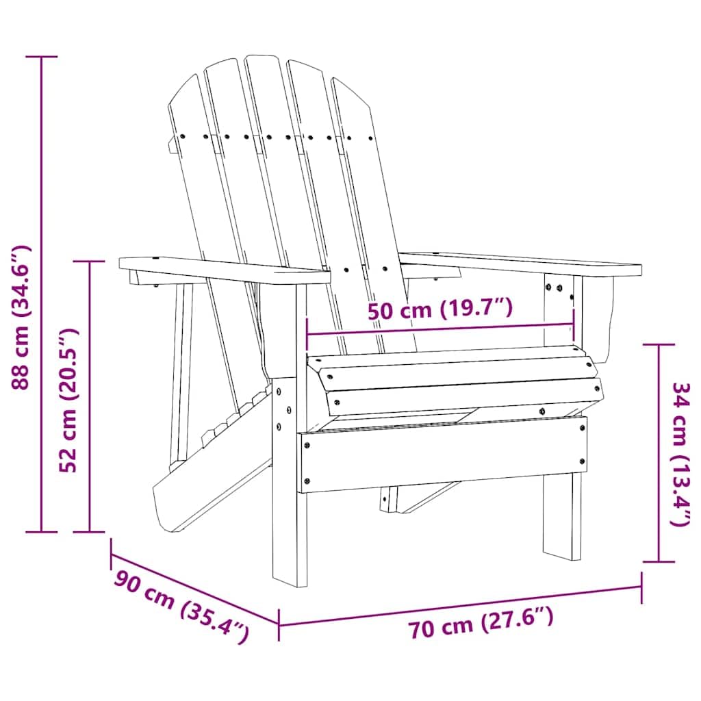 Chaise de Jardin Adirondack Bois de Sapin Massif Vert Mobilier de Jardin Vert,315876