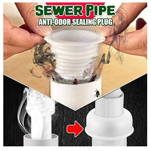 ErYao Sewer Pipe Anti- Odor Sealing Plug, Drain Pipe Hose Deodorant Silicone Seal